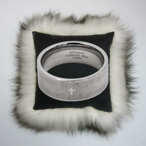 .Serenity Prayer Etched Stainless Steel Band By Edforce Designer - Picture 3 of 3